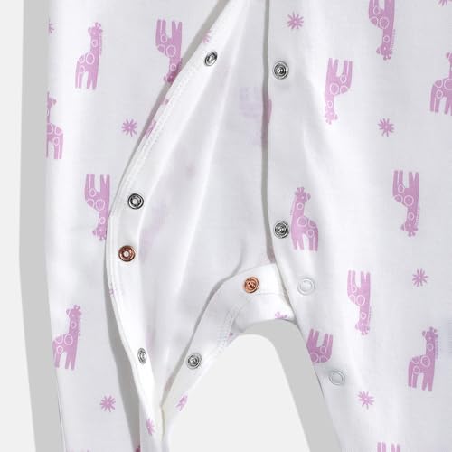 Mothercare Girls Printed Full Sleeves Sleepsuit - White