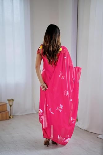 AVYUKTHA | Women Floral Embroidered Kurta with Pyjamas & Dupatta | Thread Work Ethnic Kurta Set for Women | Festive & Daily | Pink | Size- XL