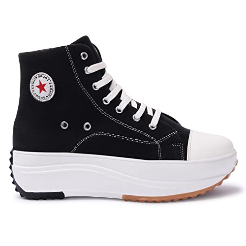 LENSBURY Women's Casual Heel Snow Boot for Winter I Stylish Long Boot I Stylish High Ankle I Trendy & Comfortable Shoes for Girls and Ladies LBCNV4003BL-38