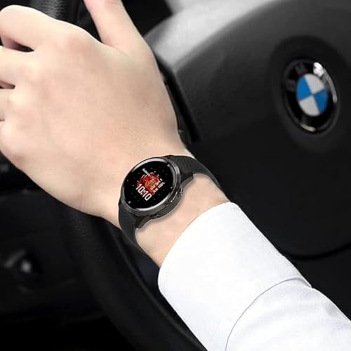 Zitel® Band Compatible with Garmin Forerunner 265, 255, 255 Music, Vivoactive 4 45mm, Venu 245 mm, Venu 3 45mm - 22mm Wide Quick Release Watch Band (Black)