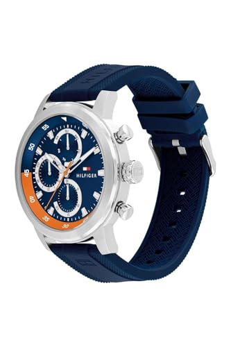 Tommy Hilfiger Rocky Quartz Analog with Blue Dial Blue Silicone Strap Watch for Men - TH1792177