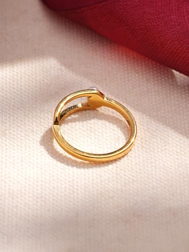 PALMONAS Pearl Orbit Minimal Ring Gifts For Girlfriend (Size-7) | Gift For Women & Girls
