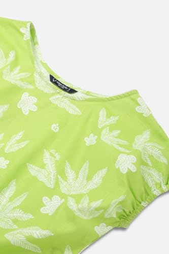 Allen Solly Girls Green Print Casual Top