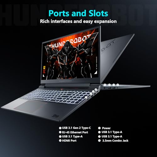 Thunderobot Storm 15 4050 Gaming Laptop, 15.6" FHD 165Hz Display, Core i7-13620H, NVIDIA GeForce RTX 4050, 32GB RAM, 1TB SSD, Backlit Keyboard, HDMI, Wi-Fi, Win 11 Home, Black