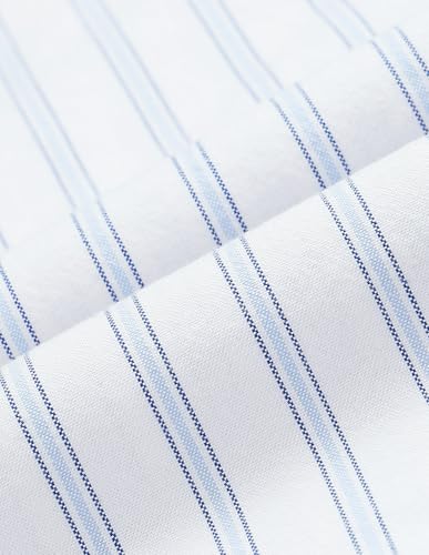 U.S.Polo Association Men's Vertical Striped Oxford Shirt (USSHT3400H_Blue_46)