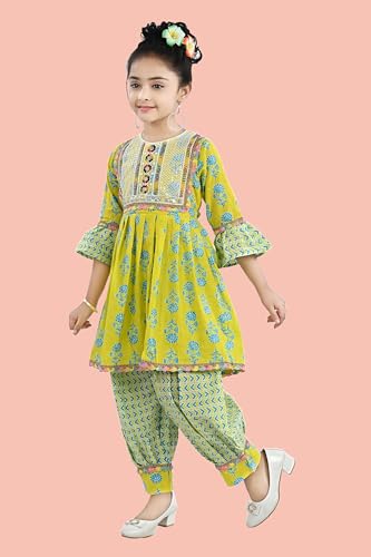 Arshia Fashions Girls Ethnic Wear Salwar Suit Set | Girls Kurti and Dhoti Pant Set