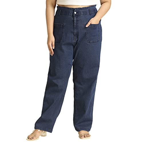 HIGH Star Women's Straight High Rise Jeans (HSWJNSXL1796_Blue