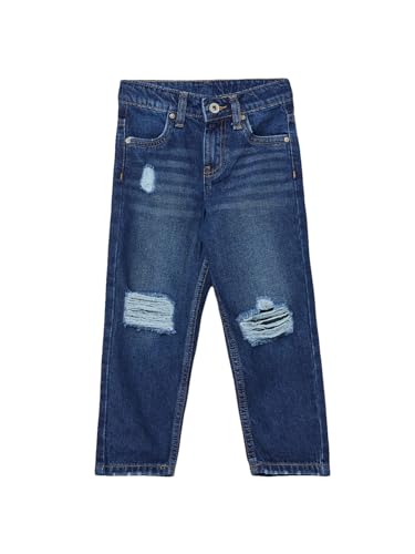 Max Girls Washed Distressed Jeans (Blue_2-3 Y)