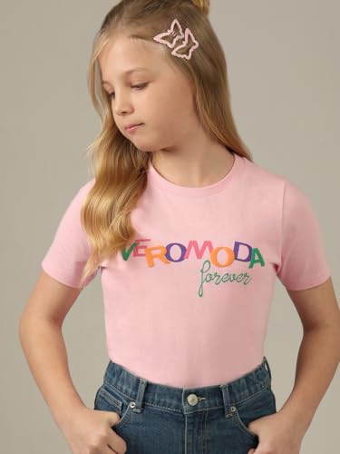 VERO MODA Girl Regular Fit Pink Tshirt