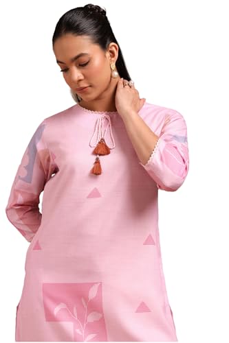 Soch Women's Rayon Floral Regular Kurta (CWS5KU61417_Pink