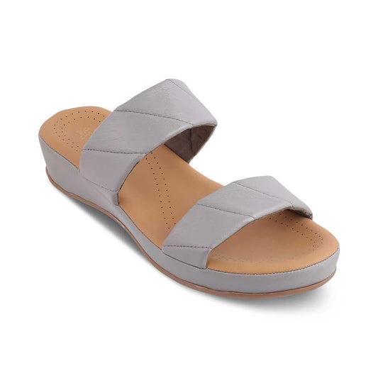 tresmode 239-VACKS GREY WOMEN DRESS WEDGE SANDALS EU/36 UK/3