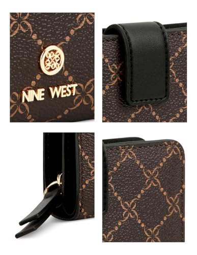 Nine West Lockup 9s French Wallet, Brown Black