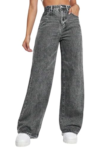 KOTTY Trendy Women Baggy Fit Jeans High Rise Wide Leg Cotton Blend-X2_KTTLADIESJEANS847M
