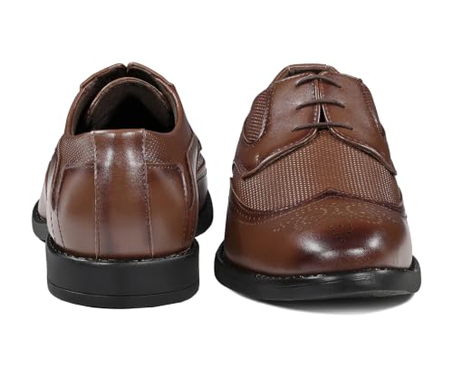 LOUIS STITCH Men’s Russet Tan Formal Lace-Up Brogue Shoes | Formal Lace-Up Shoes for Men | Business & Occasion Wear | LSVSBG-2 |UK-10