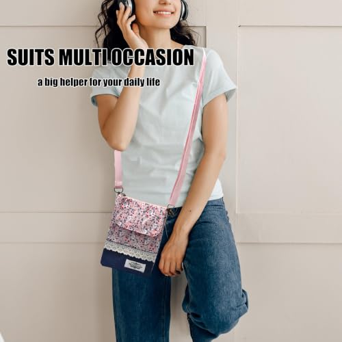DIANZHU Cotton Sling Bag for Women, Boho Crossbody Handbag Purse