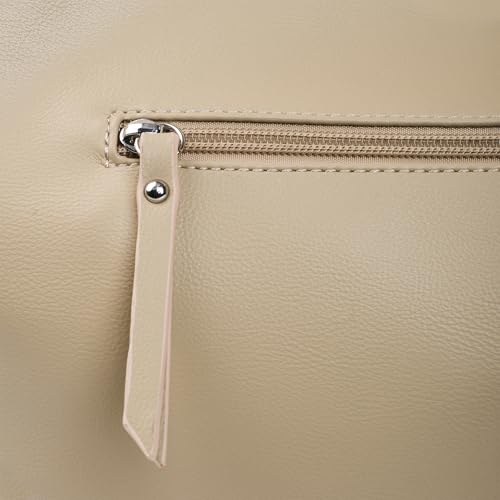 Lino Perros Avril Beige Slouchy Bucket Hobo