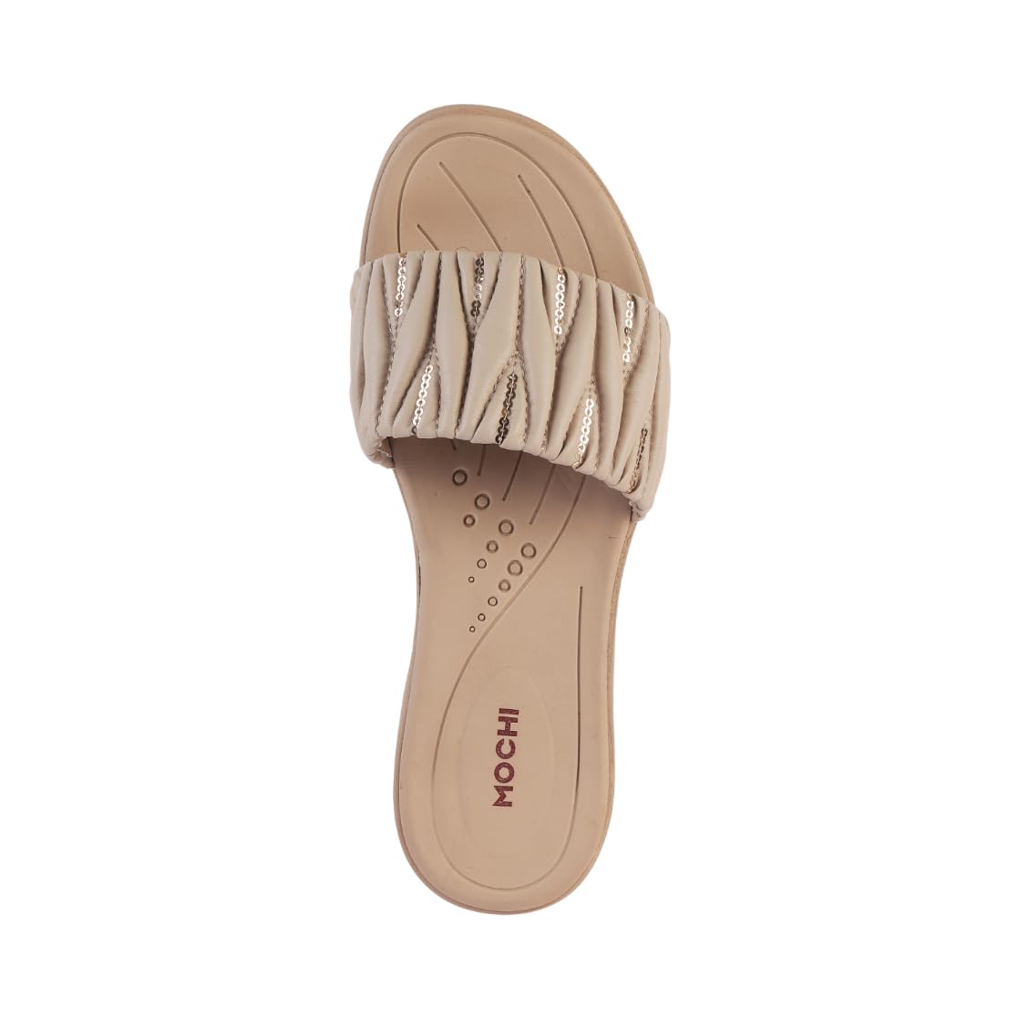 Mochi Women Beige Wedge Heel Fashion Slip-on Sandal UK/7 EU/40 (41-289)