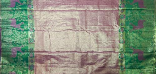 VFCollections Women's Traditional Handloom Kanchipuram Silk Pure Pattu Sarees | Rich Zari Woven Design | Bridal Saree | Unstitched Blouse (VFC723-8)