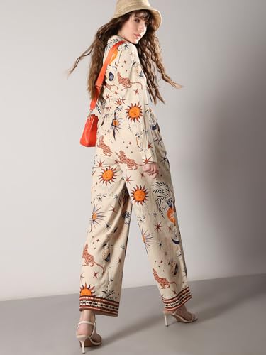 VERO MODA Women's Straight Fit High-Rise Beige Pants