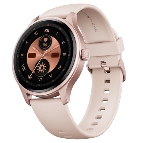 boAt Lunar Discovery Neo, 1.39" (3.5 cm) Round HD Display, Premium Metallic Finish, Animated Watchfaces, 100+ Sports Mode, Bluetooth Calling, Smart Watch for Men & Women (Cherry Blossom)