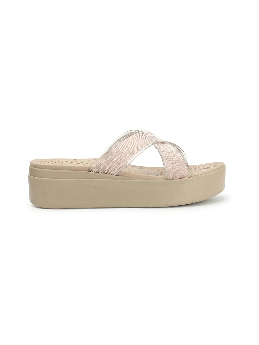 ELLE Women Platform Heel Sandal, Rose Gold, UK-5