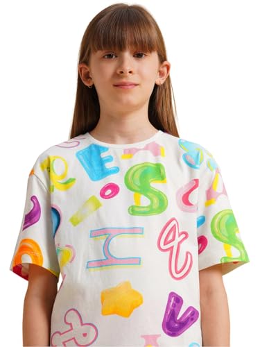 VERO MODA Girl's Regular Fit White T-Shirt