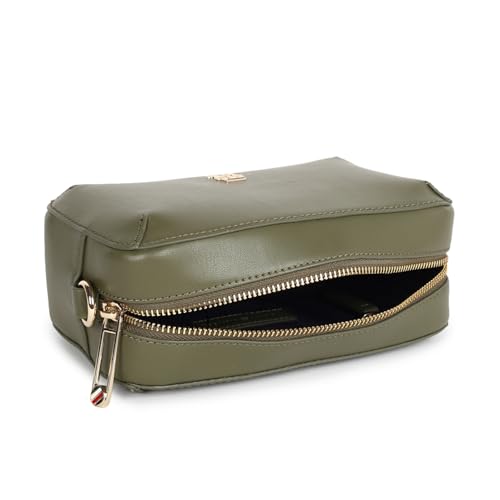 Tommy Hilfiger Solid Green Pu Crossbody Bag
