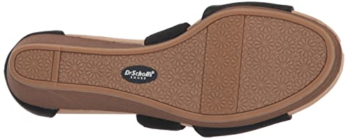 Dr. Scholl's Women's Barton Band Wedge Sandal, Black Smooth, 6.5