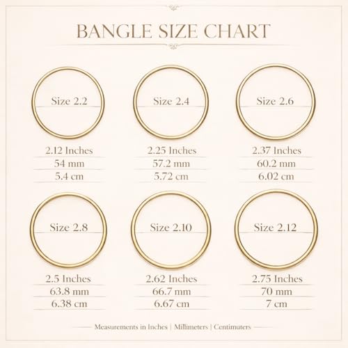 STREE STORE Gold Plated Kashmiri Bangles Bangle Set for Women & Girls | Western Style Ghungroo Design Gold Tone Bangles | Set of 8 (2.6)