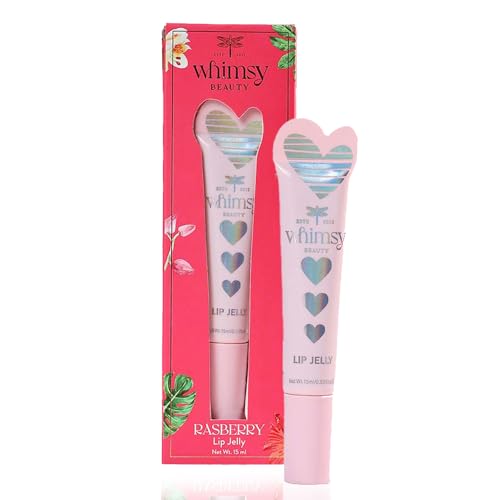 Whimsy Beauty Heart Lip Jelly Raspberry for Kids and Pre-Teens | Glossy Lip Jelly with Smooth Shiny Finish | Lightweight Non Sticky Formula | 4 to 16 Years | Organic, Natural, Chemical Free | 15 ml