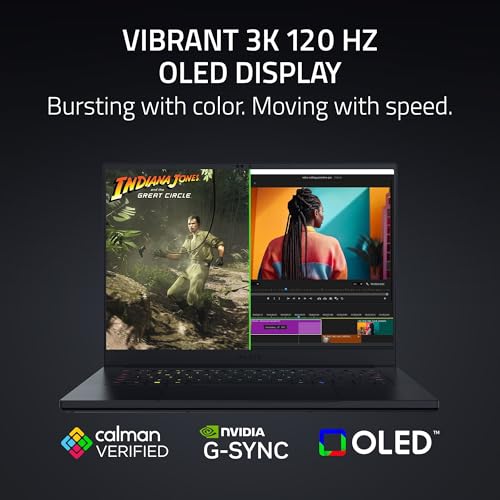Razer Blade 14 (2025) Gaming Laptop: NVIDIA GeForce RTX 5060 - AMD Ryzen AI 9 365 CPU - 3K 120Hz OLED Display - 16GB LPDDR5X RAM - 1TB SSD - Thin & Lightweight - Chroma RGB - Windows - Black