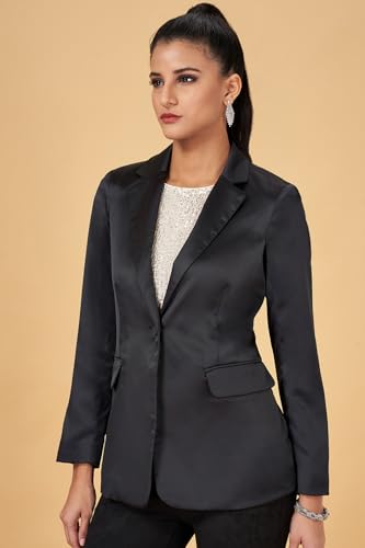 Annabelle by Pantaloons Women's Classic Regular Blazer Black