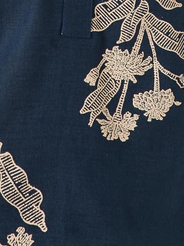Max Women Printed Short Kurta (Blue_L)