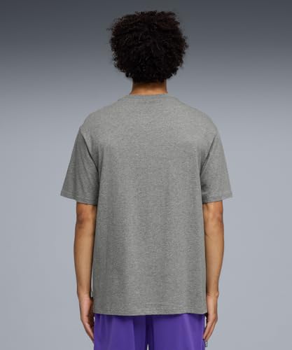 PUMA | Junior Varsity II Men's Relaxed Basketball Tee | Medium Gray Heather | XS