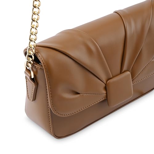 Fastrack Soft-Pleated Sling Bag with Metal Chain Accents | Faux-Leather Women's Handbags | Sling for Casual Carry