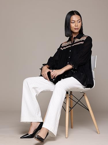 Ritu Kumar Black Solid Cotton Shirt