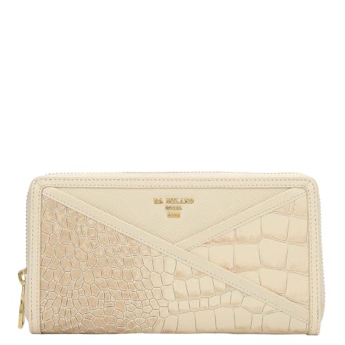 Da Milano Premium Leather Wallet for Women | Multi Compartment Travel Wallet - Marshmallow White