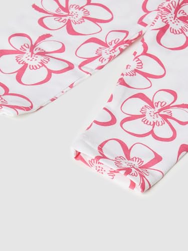 Max Girls Floral Print Leggings(Off White_2-3 Y)