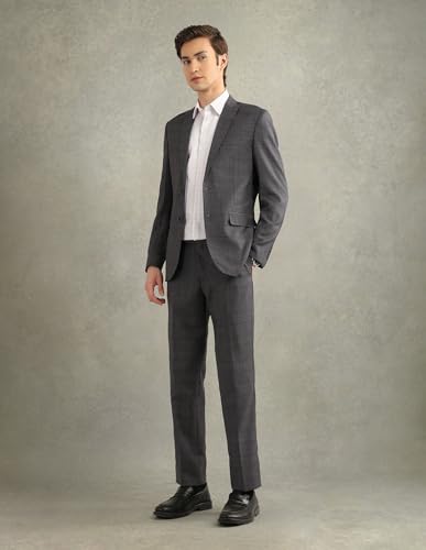Arrow Men's Wool Business Suit Pants Set (ARAJSU5548_Dark Grey