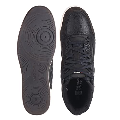 Red Chief Genuine Leather High Ankle Casual Sneakers for Men | Stylish & Comfortable Shoes | Black | RC3891