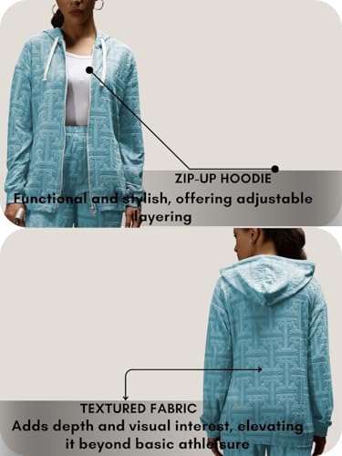 LERIYA FASHION Co-ord Set for Women Stylish | Warm Hooded Hoodie & Pant Set | Winter Wear Womens Dress | Casual Travel & Loungewear Outfit (LF-W2513&TR1454-4XL-Blue)
