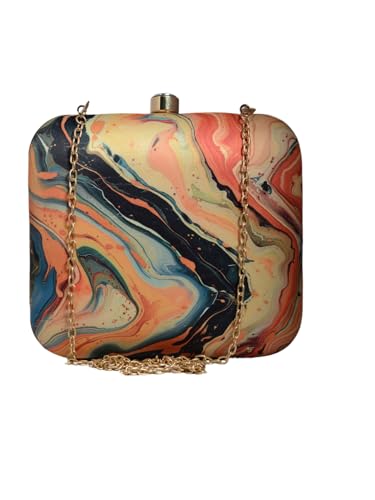 Flow Art Printed Clutch