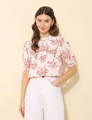 U.S. POLO ASSN. Floral Printed Top (UWSS25TOP249_Multi-Colour_S)