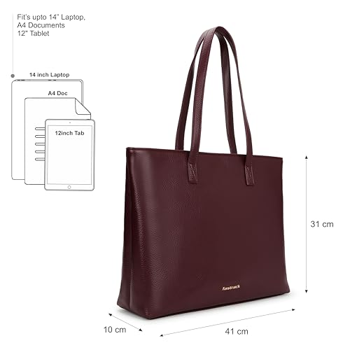 Fastrack Pebblepop Tote | Faux-Leather Women's Tote Bag | Textured Laptop Tote For Daily Use | 14-Inch Laptop Compatible
