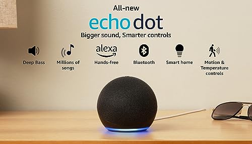 Certified Refurbished Echo Dot (5th Gen) | Smart speaker with Bigger sound, Motion Detection, Temperature Sensor, Alexa and Bluetooth| Black