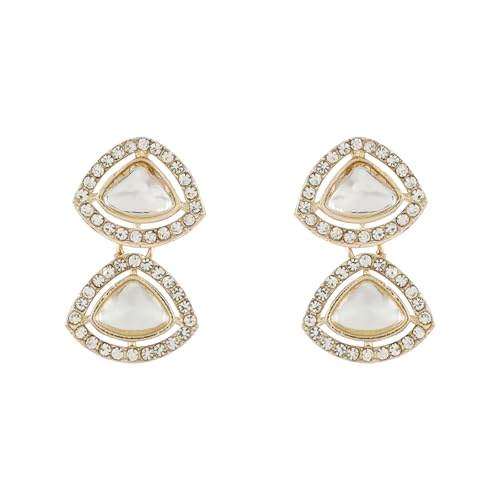 TEEJH Vatsala Silver White Necklace set
