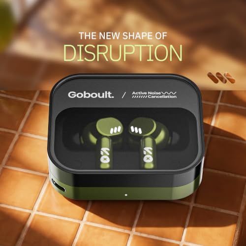 GOBOULT Newly Launched Tenet Pro with ANC TWS Earbuds, 75H Playtime, Amp App Support, 32dB ANC, Quad Mic ENC, Dual Device Pairing, 13mm Driver Ear Buds, Bluetooth 6.0 Wireless Earbuds (Olive Green)