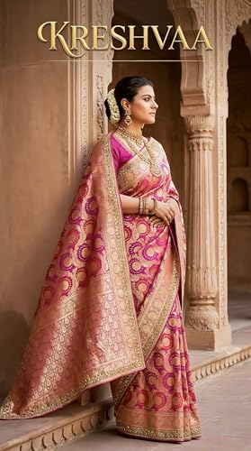 Nineteen6 Women's Pure Jaipuri Bandhani Saree with Unstitched Blouse Piece | Traditional Rajasthani Bandhej Heavy Zari Border Saree for Women | Ethnic Festive & Weddding Wear Saree
