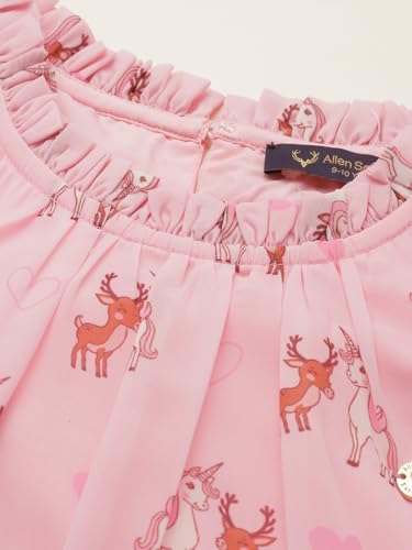 Allen Solly Girls Pink Print Casual Dress