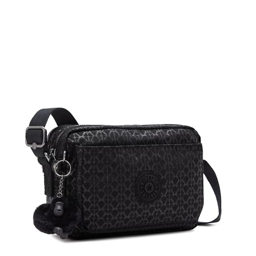 Kipling Women's Abanu Crossbody Bag, Lightweight, Adjustable Nylon Waist Pack with Multi-Compartment Zip Pockets, Signature Emb, 9.5''L x 6.8''H x 3.5''D